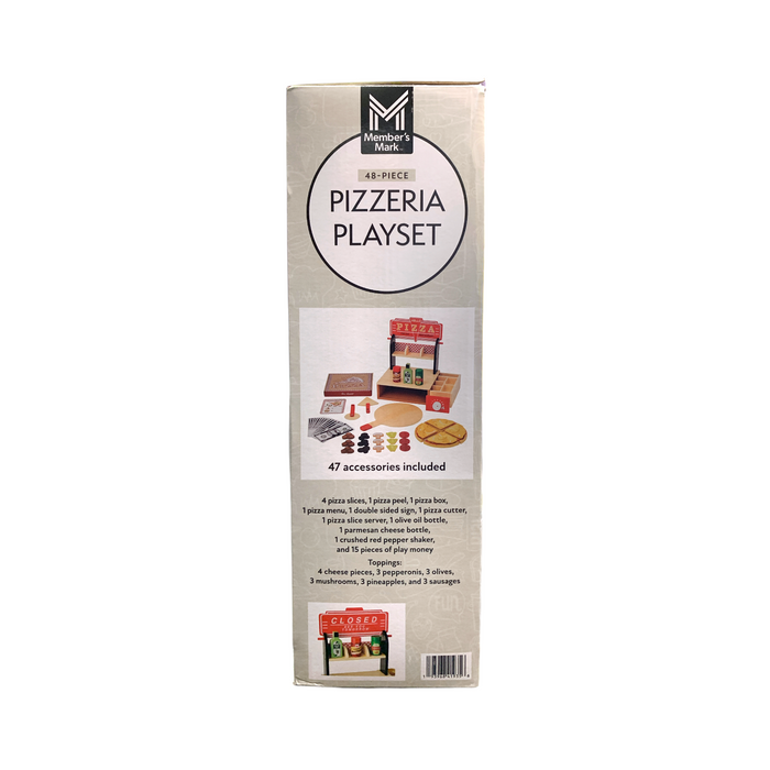 Member's Mark 48-Piece Tabletop Wooden Pizzeria Playset for Kids