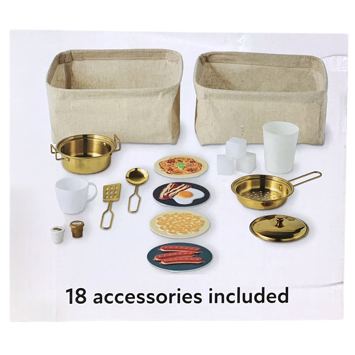 Member's Mark Wooden Kitchen Playcenter for Kids, Includes 18 Accessories, Grey