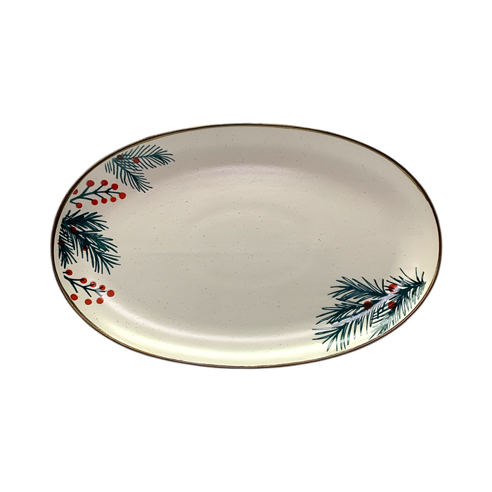 Member's Mark 2-Piece Stoneware Holiday Serveware Set (Holly)