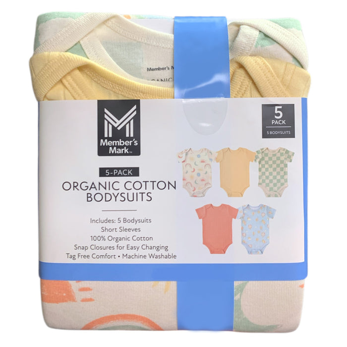 Member's Mark Baby 5-Pack Soft Organic Cotton Bodysuit