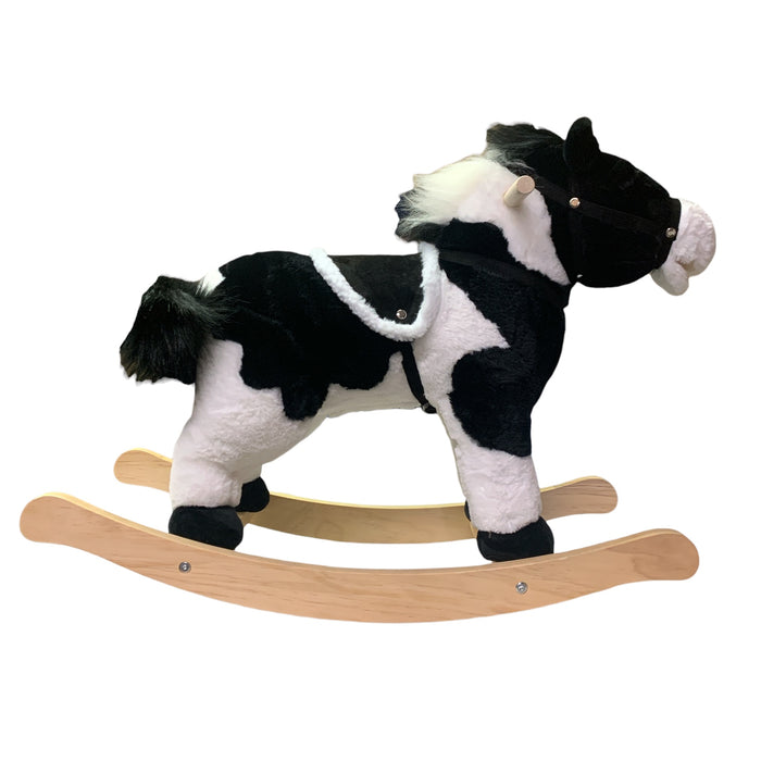 Member's Mark 22" Plush Animated Rocking Horse with Sounds, Black/White