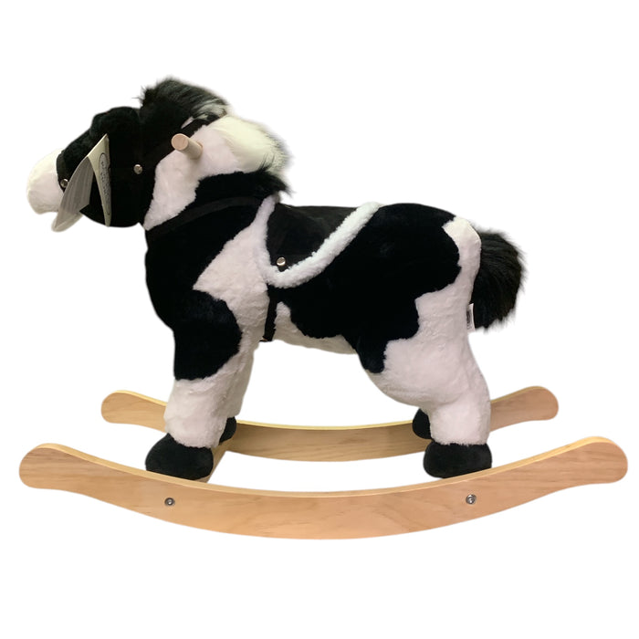 Member's Mark 22" Plush Animated Rocking Horse with Sounds, Black/White