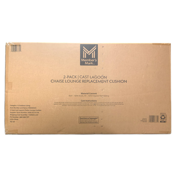 Member's Mark 2-Pack Chaise Lounge Sunbrella Fabric Replacement Cushions