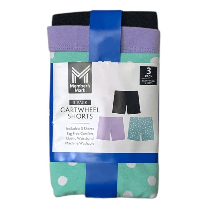 Member's Mark Girls 3-Pack Sit Snug Cartwheel Short (Multi Dot, S (6/6X))