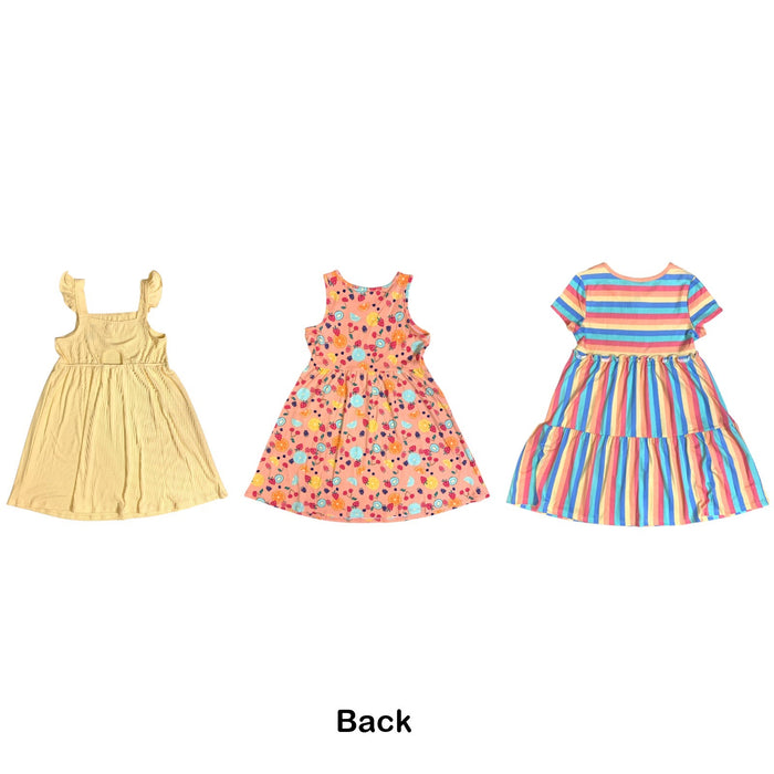 Member's Mark Girl's 3 Pack Soft Lightweight Stretch Knit Dresses