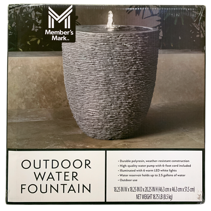 Member's Mark Outdoor LED Illuminated Weather-Resistant Water Fountain