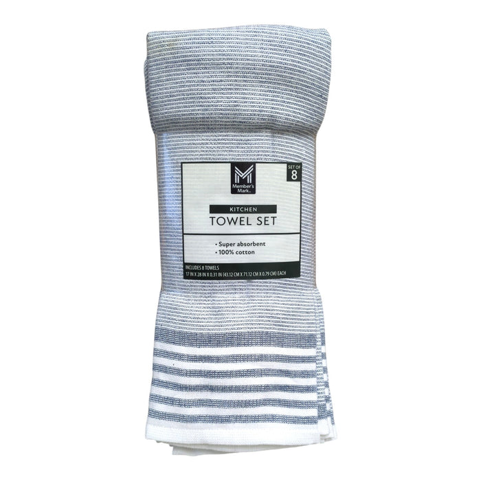 Member's Mark Plaid Leno 8 Piece 100% Cotton Kitchen Towel Set