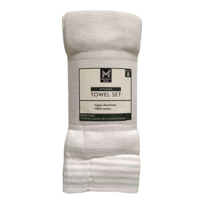 Member's Mark Plaid Leno 8 Piece 100% Cotton Kitchen Towel Set