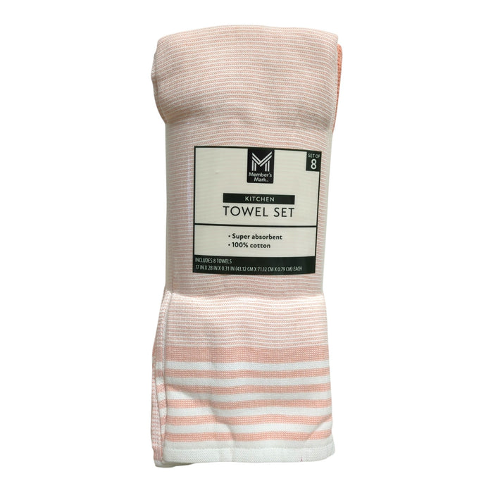 Member's Mark Plaid Leno 8 Piece 100% Cotton Kitchen Towel Set