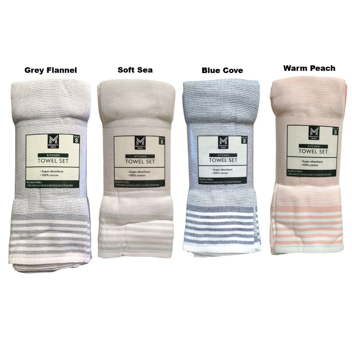 Member's Mark Plaid Leno 8 Piece 100% Cotton Kitchen Towel Set