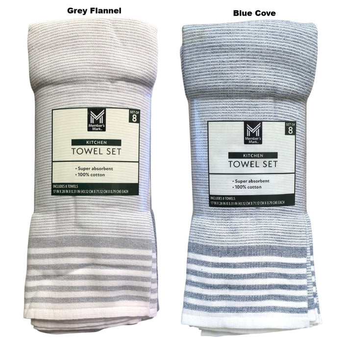 Member's Mark Plaid Leno 8 Piece 100% Cotton Kitchen Towel Set