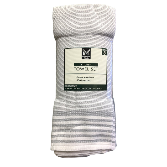 Member's Mark Plaid Leno 8 Piece 100% Cotton Kitchen Towel Set