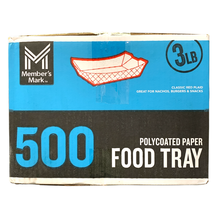 Member's Mark 3lb. Heavy Duty Polycoated Paper Food Trays, 500 Count