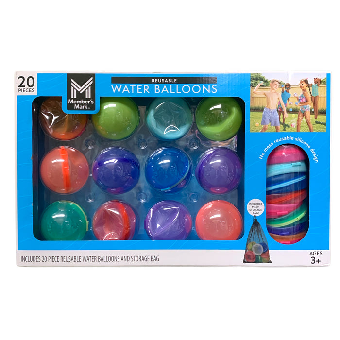 Member's Mark Magnetic Closure Reusable Water Balloons & Mesh Storage Bag, 20ct.