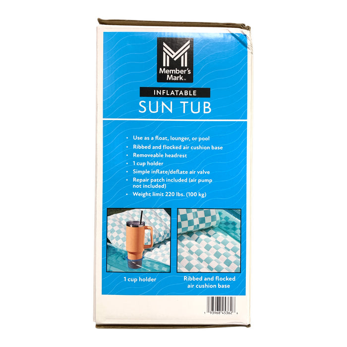 Member's Mark Inflatable Sun Tub, Float, Lounger Pool Combo, 6.6" Long