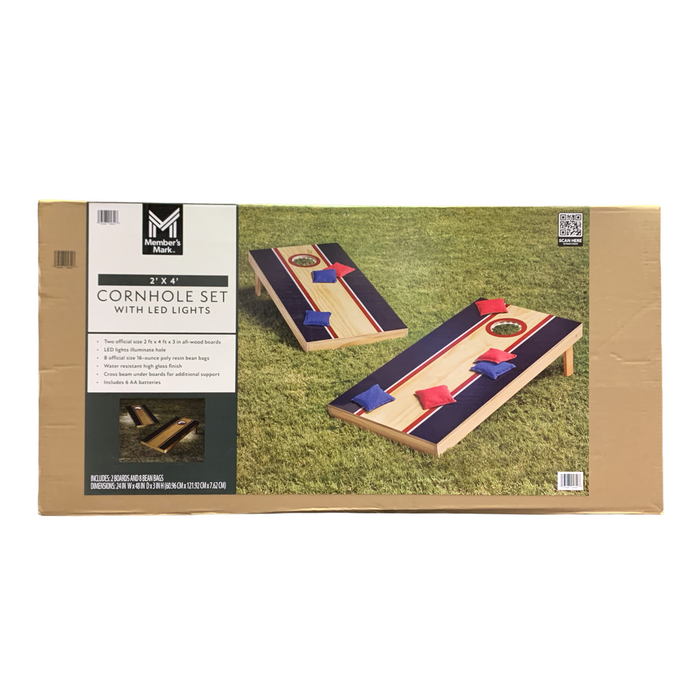 Member's Mark 2' x 4' x 3" Official Size Cornhole Set with LED Lights