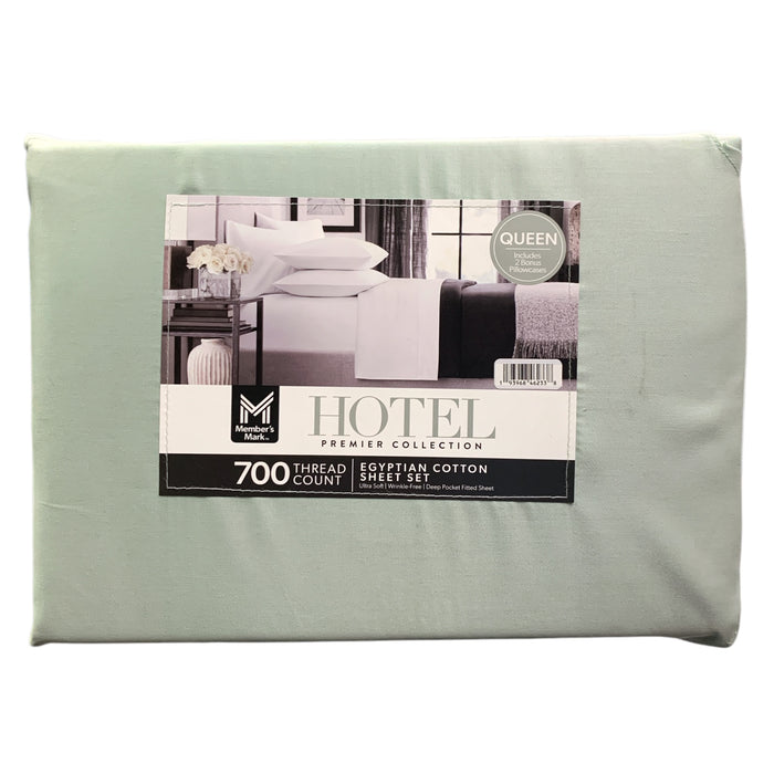 Member's Mark Hotel Egyptian Cotton 6pc Solid Sheet Set, 700 Thread Ct, Queen