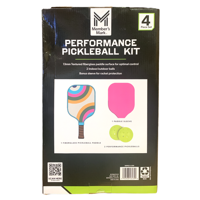 Member's Mark 4-Piece Performance Pickleball Kit- Paddle, Sleeve & 2 Pickleballs