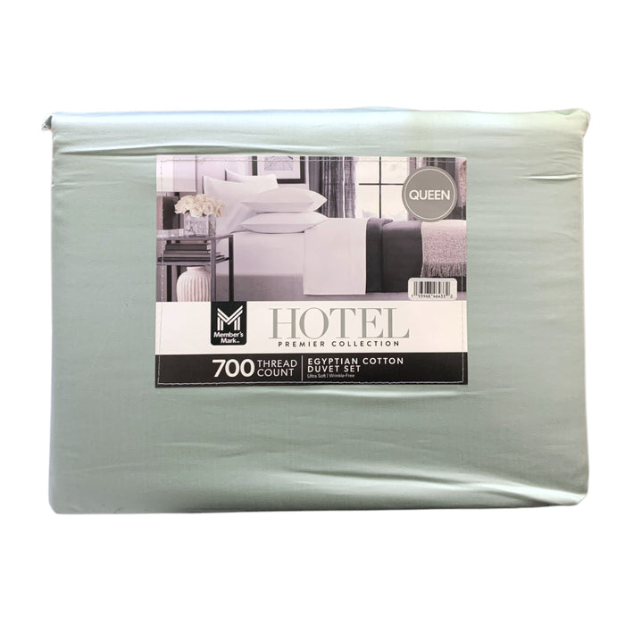 Member's Mark Egyptian Cotton 700 Thread Count Solid  Duvet Cover Set, Queen
