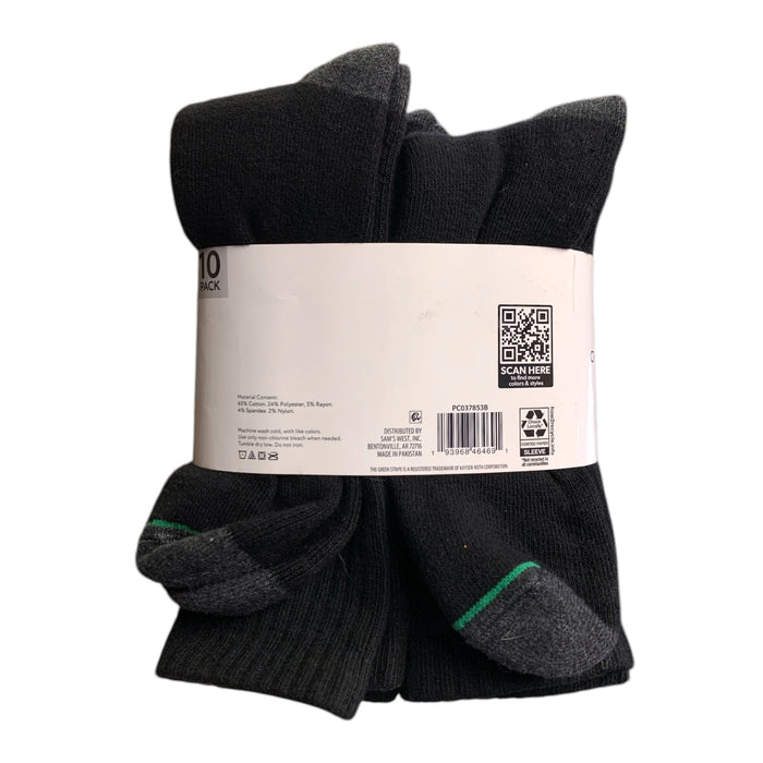 Member's Mark Mens Crew Socks, 10 Pack, Shoe Size 6-12, Arch Support, Breathable