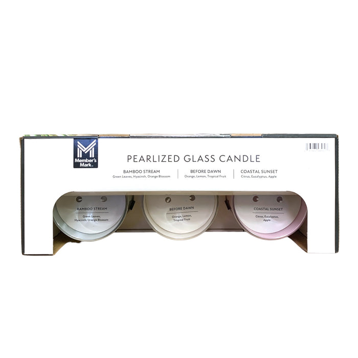 Member's Mark Pearlized Glass Candle 3-Pack, Dual-Wick Soy Wax Blend Candles