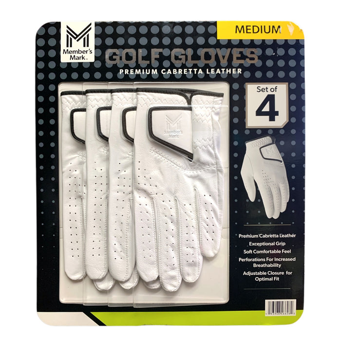 Member's Mark Premium Cabretta Leather Golf Gloves, Set of 4 Left Hand Gloves