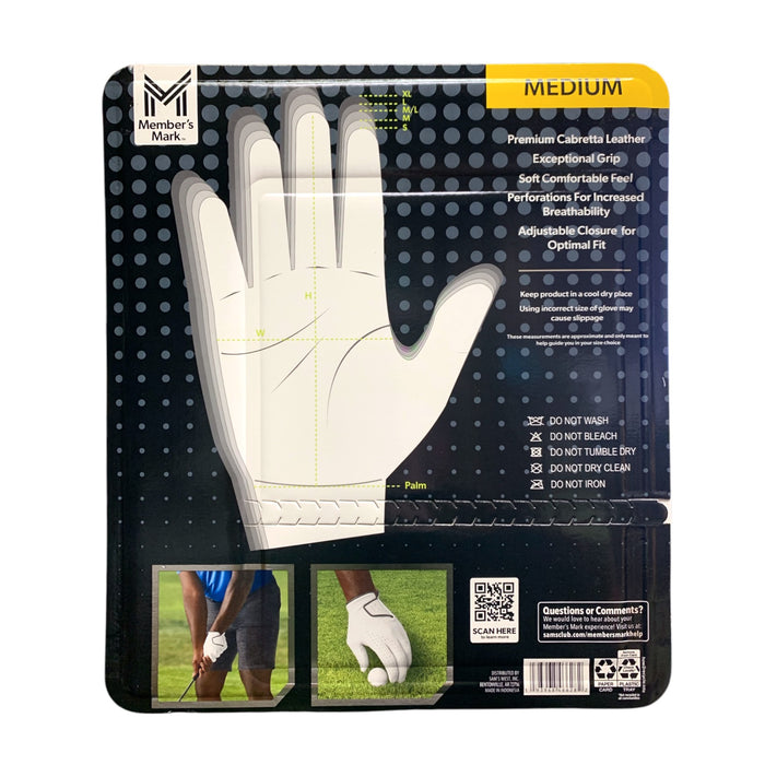 Member's Mark Premium Cabretta Leather Golf Gloves, Set of 4 Left Hand Gloves