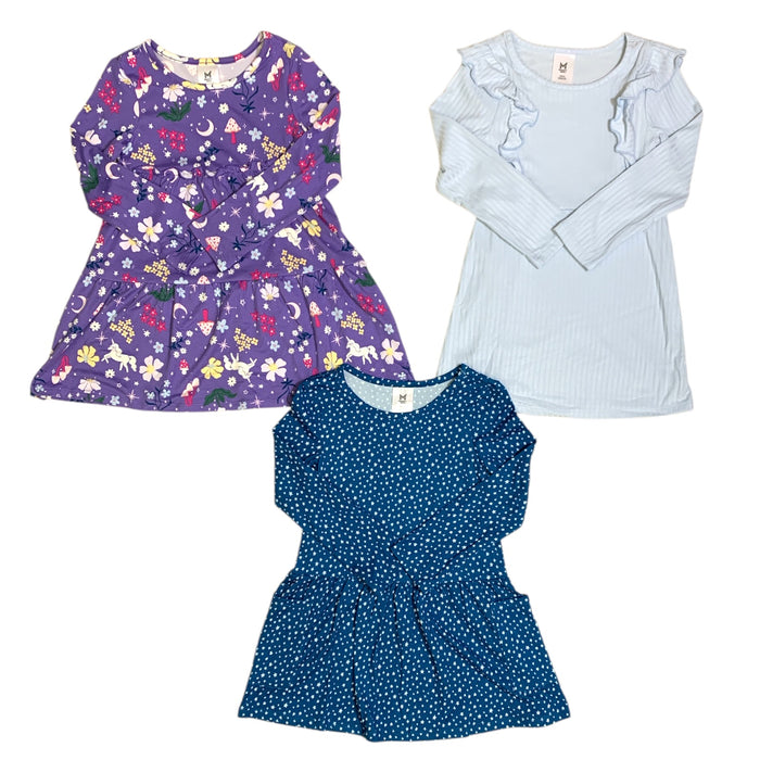 Member's Mark Girls Dress, 3-Pack, Long Sleeve and Knee-Length Knit Design