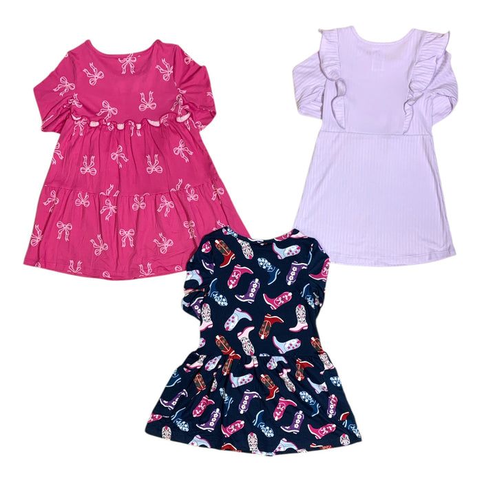 Member's Mark Girls Dress, 3-Pack, Long Sleeve and Knee-Length Knit Design