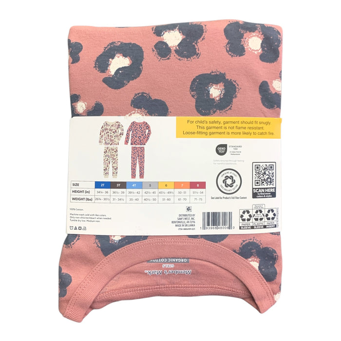 Member's Mark Girls Organic Cotton Pajamas 4-Piece, 100% Organic Cotton