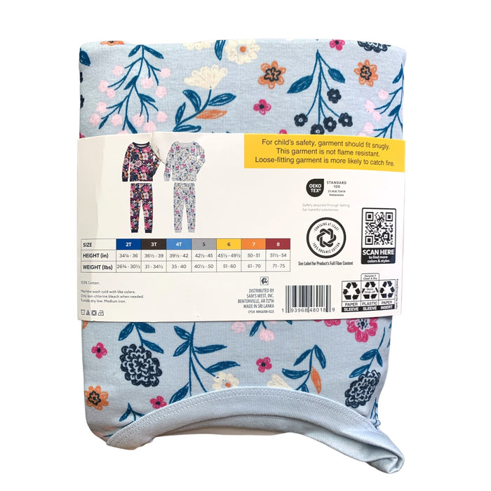 Member's Mark Girls Organic Cotton Pajamas 4-Piece, 100% Organic Cotton