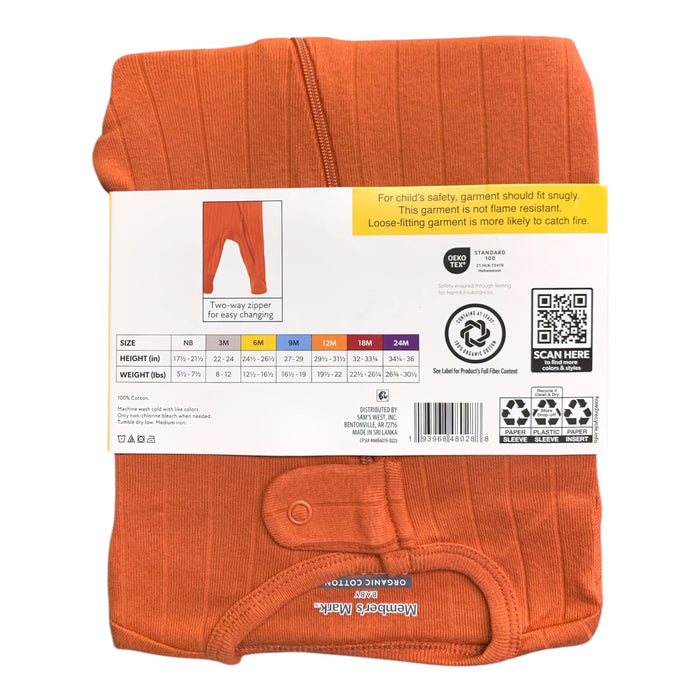 Member's Mark Organic Cotton Sleep and Play 3 Pack, Snug Fit with Footies