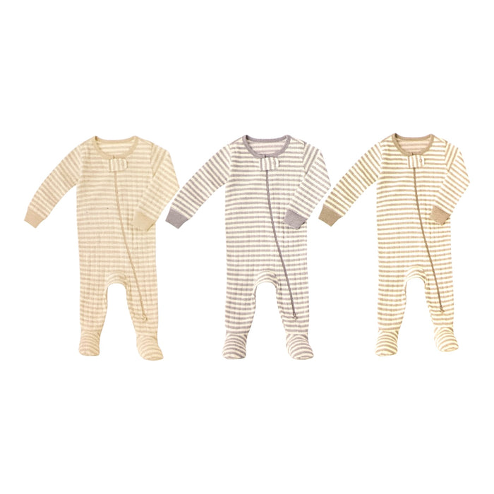 Member's Mark Organic Cotton Sleep and Play 3 Pack, Snug Fit with Footies