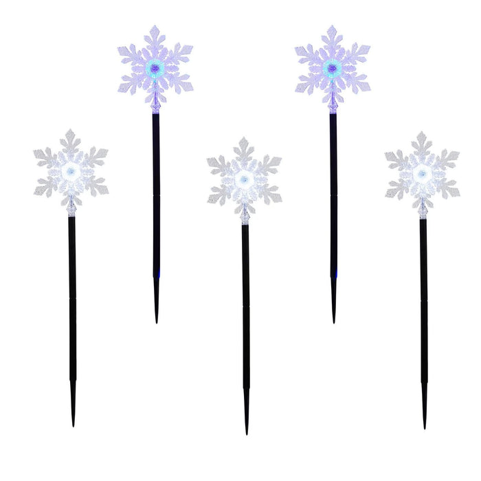 Member's Mark 9-Function LED Snowflake Pakthway Lights, Set of 5