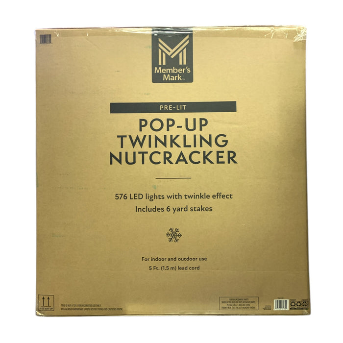 Member's Mark 8' Pre-Lit Pop-Up Twinkling Nutcracker Holiday Yard Decor