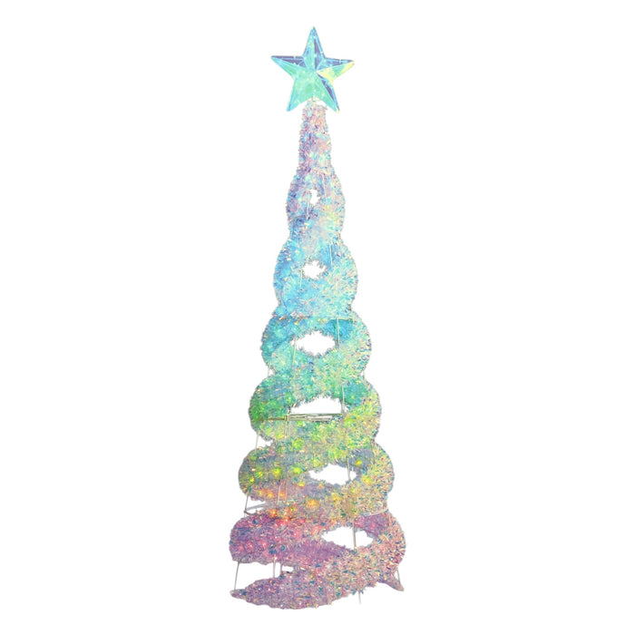 Member's Mark 8' Pre-Lit Iridescent Color-Changing Iridescent Spiral Tree
