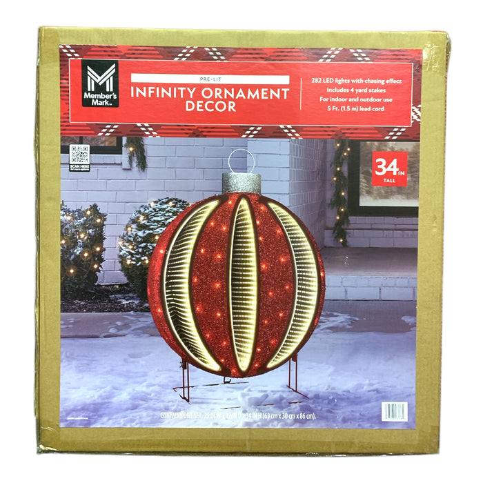 Member's Mark 32" Pre-Lit Red Infinity Light Ornament Decor