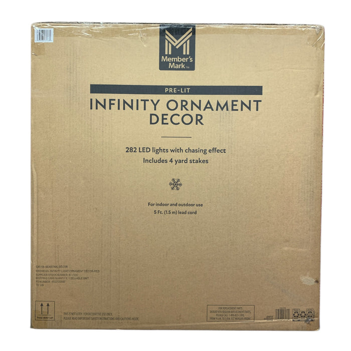 Member's Mark 32" Pre-Lit Red Infinity Light Ornament Decor