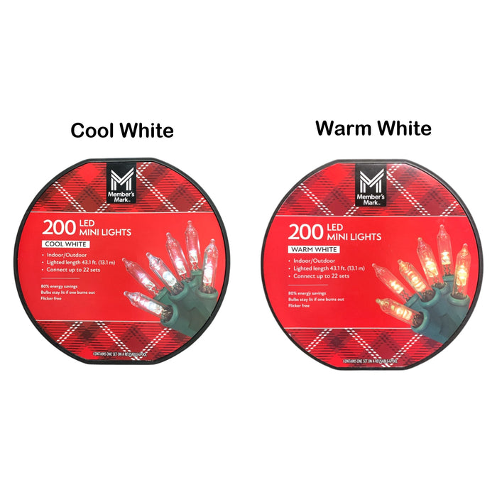 Member's Mark 200 Count LED Mini Lights, Indoor/Outdoor, 43.1' Length