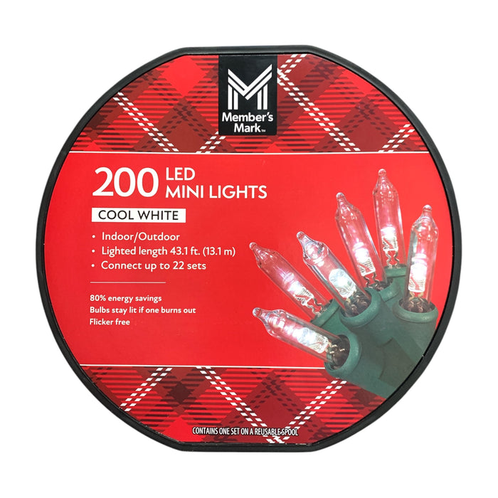 Member's Mark 200 Count LED Mini Lights, Indoor/Outdoor, 43.1' Length