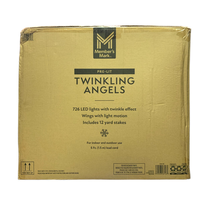 Member's Mark Pre-Lit Twinkling Angels Holiday Yard Decor, Set of 3
