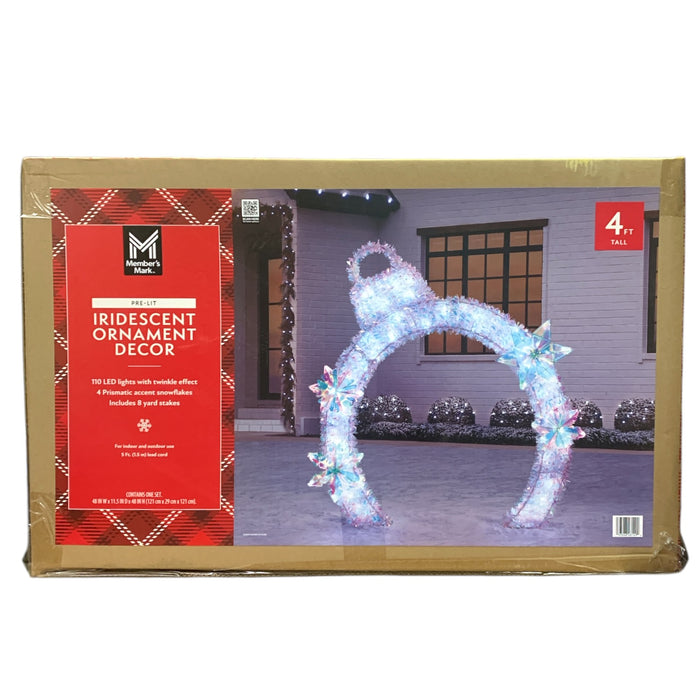 Member's Mark 48" Pre-Lit Iridescent Ornament Archway Decor