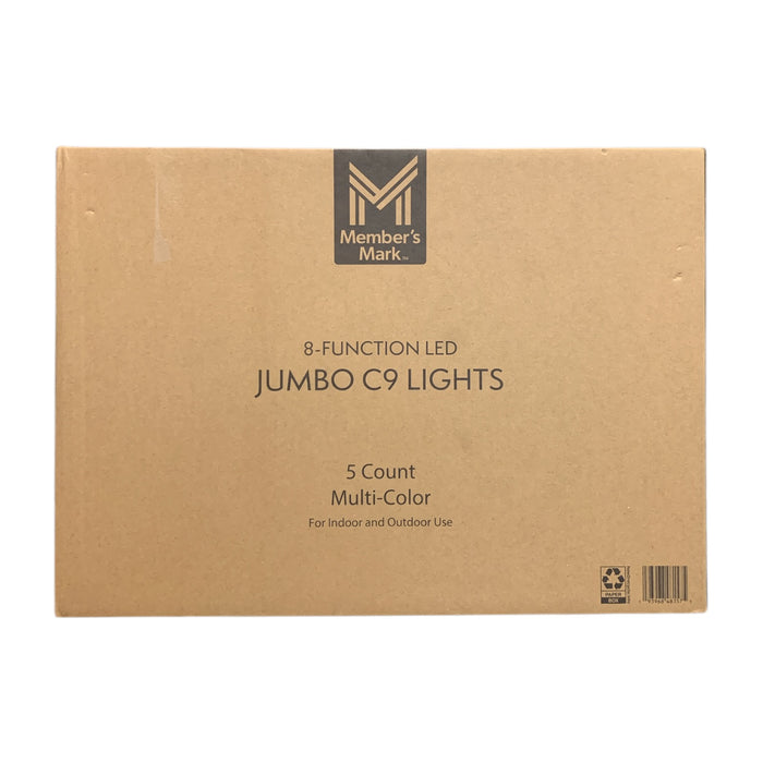 Member's Mark 8-Function LED Jumbo C9 Lights, String of 5, Multi-Color