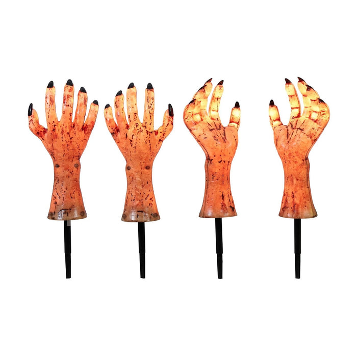 Member's Mark Color Changing Zombie Hands Pathway Lights, Set of 4