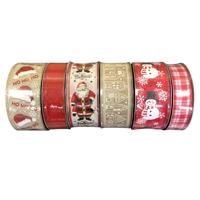 Member's Mark Premium Ribbon 6-Pack Wired Edge for Easy Shaping (Casual Holiday)