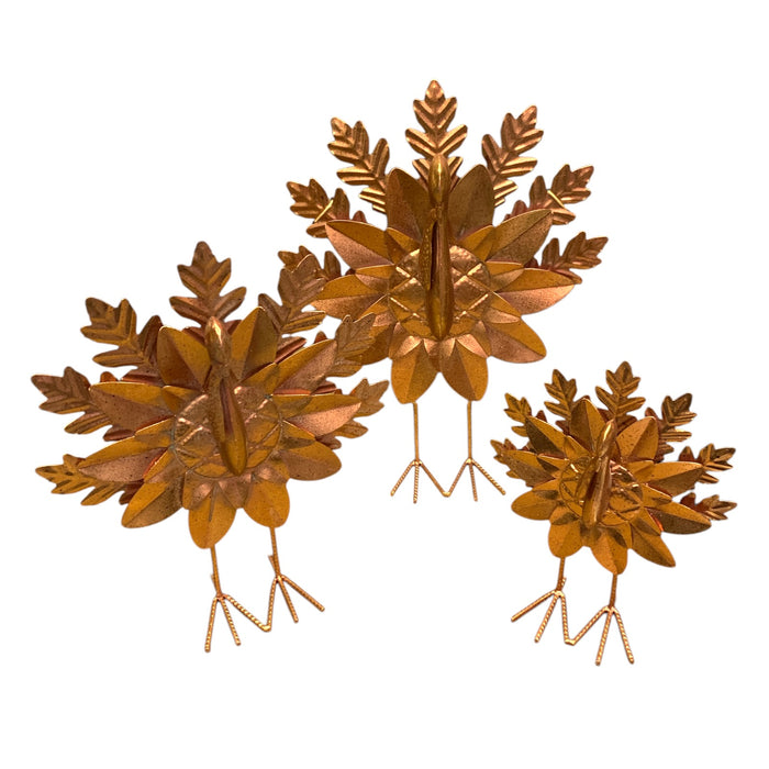 Member's Mark Metal Turkey Decor, Set of Three, Golden Metallic Finish