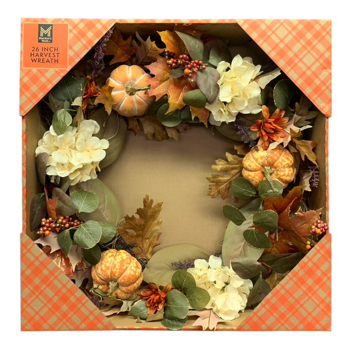 Member's Mark 26" Seasonal Decor Harvest Wreath, Hydrangea