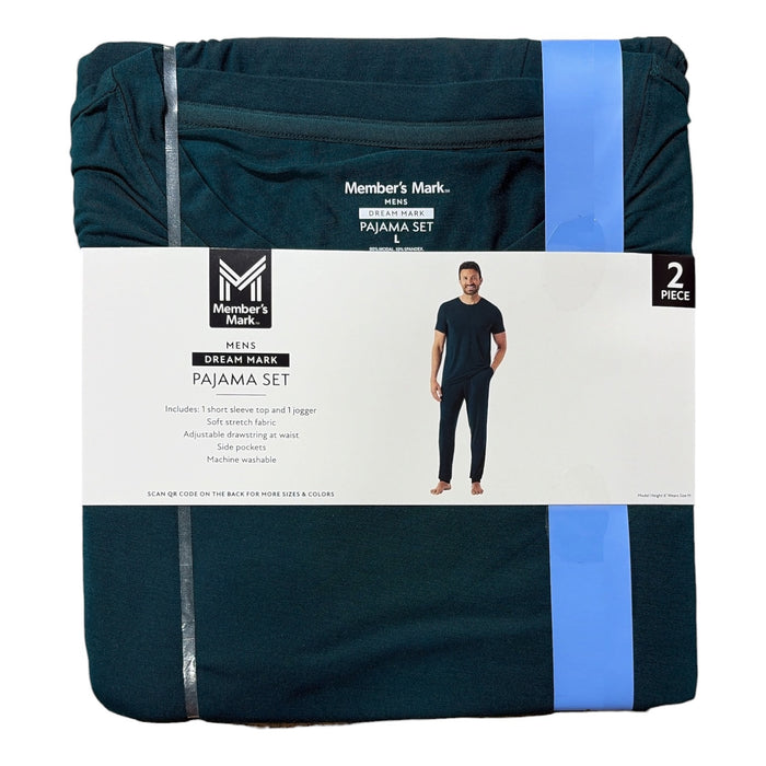 Member's Mark Mens Dream Mark Pajama Set, Short Sleeve Top and Jogger