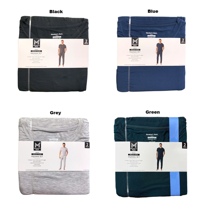 Member's Mark Mens Dream Mark Pajama Set, Short Sleeve Top and Jogger