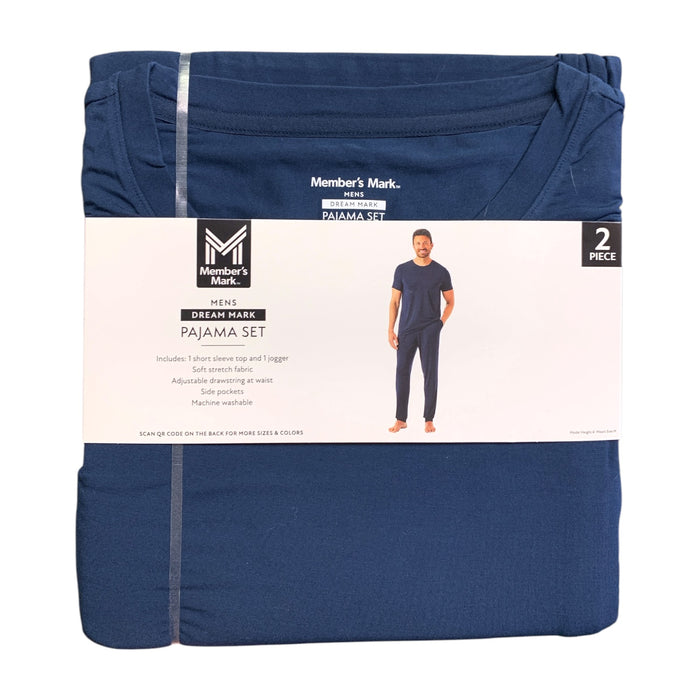 Member's Mark Mens Dream Mark Pajama Set, Short Sleeve Top and Jogger